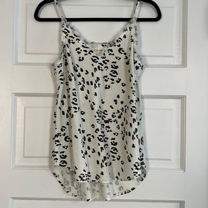 Cloth & Stone black and white cheetah print top.